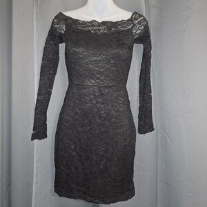 *FREE Sz S Black Lace Bodycon Dress